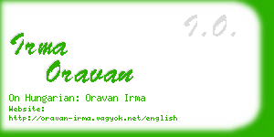 irma oravan business card